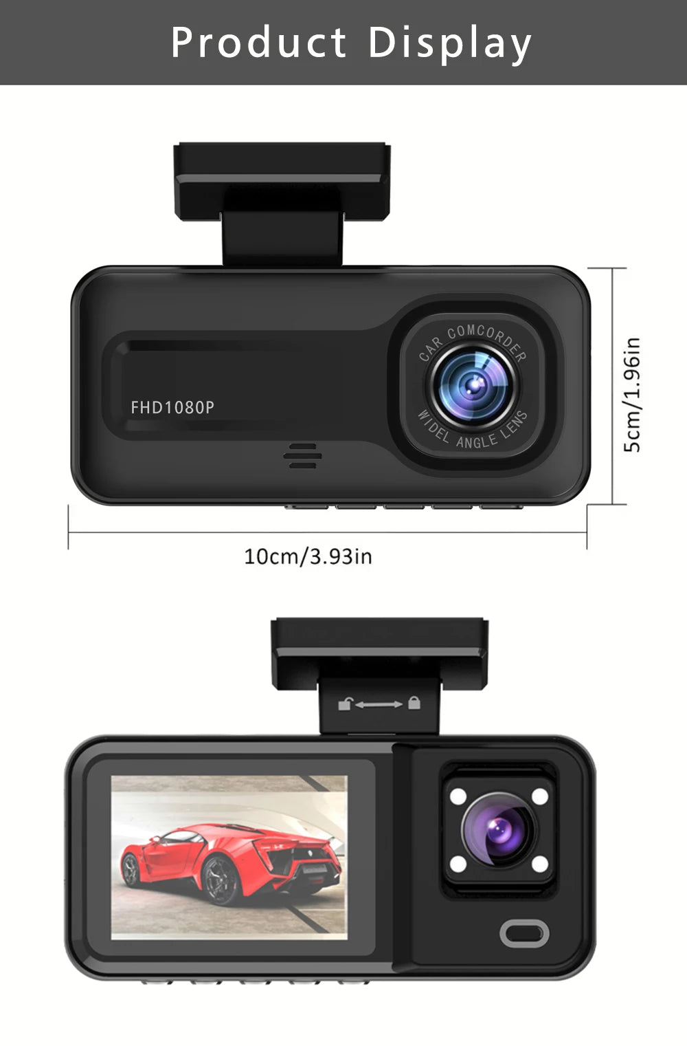 3 Camera 1080P Car Dvr Cabin Mini Dash Cam Interior Vehicle Three Way DVR 3 Channel Recorder Video Registrator Dashcam Camcorder