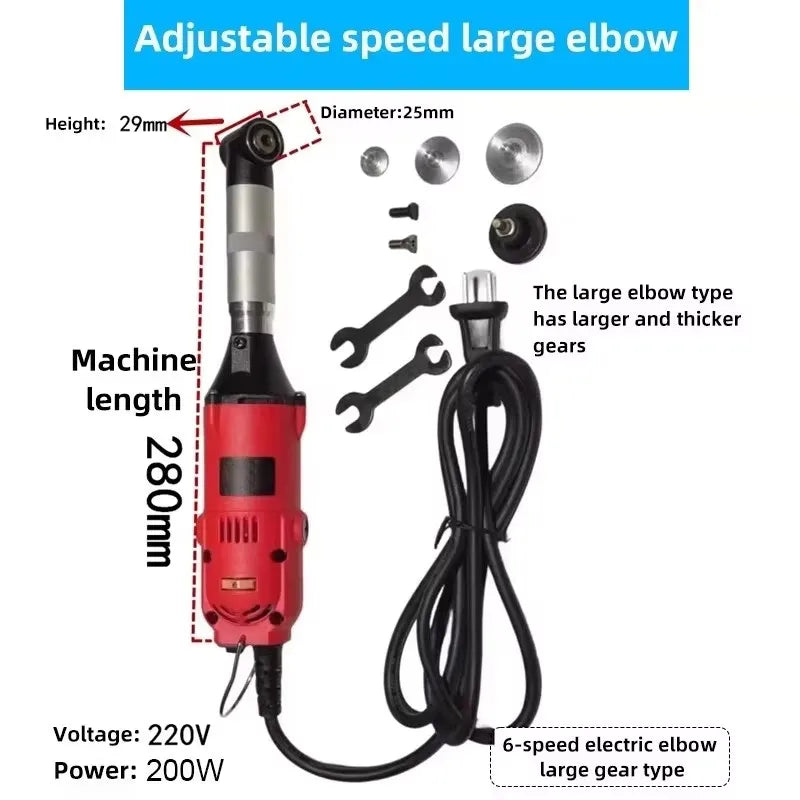 90° Electric Elbow Grinding Machine Right Angle Electric Elbow Polisher Multifunctional Seam Cleaning Machine Engraving Machine