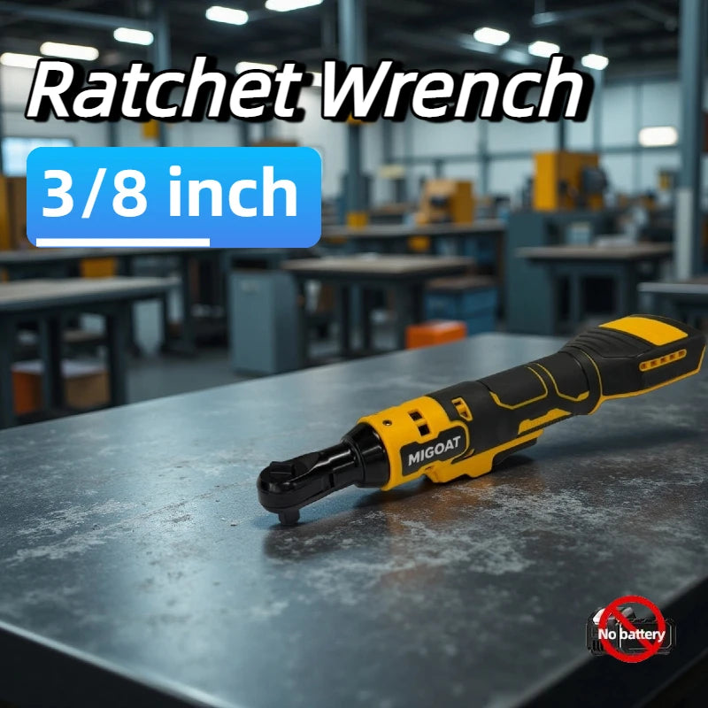 MIGOAT Cordless Electric Ratchet Wrench - 3/8 Inch Drive Brushless Motor Pump Action Design, For Makita 18V-21V Battery
