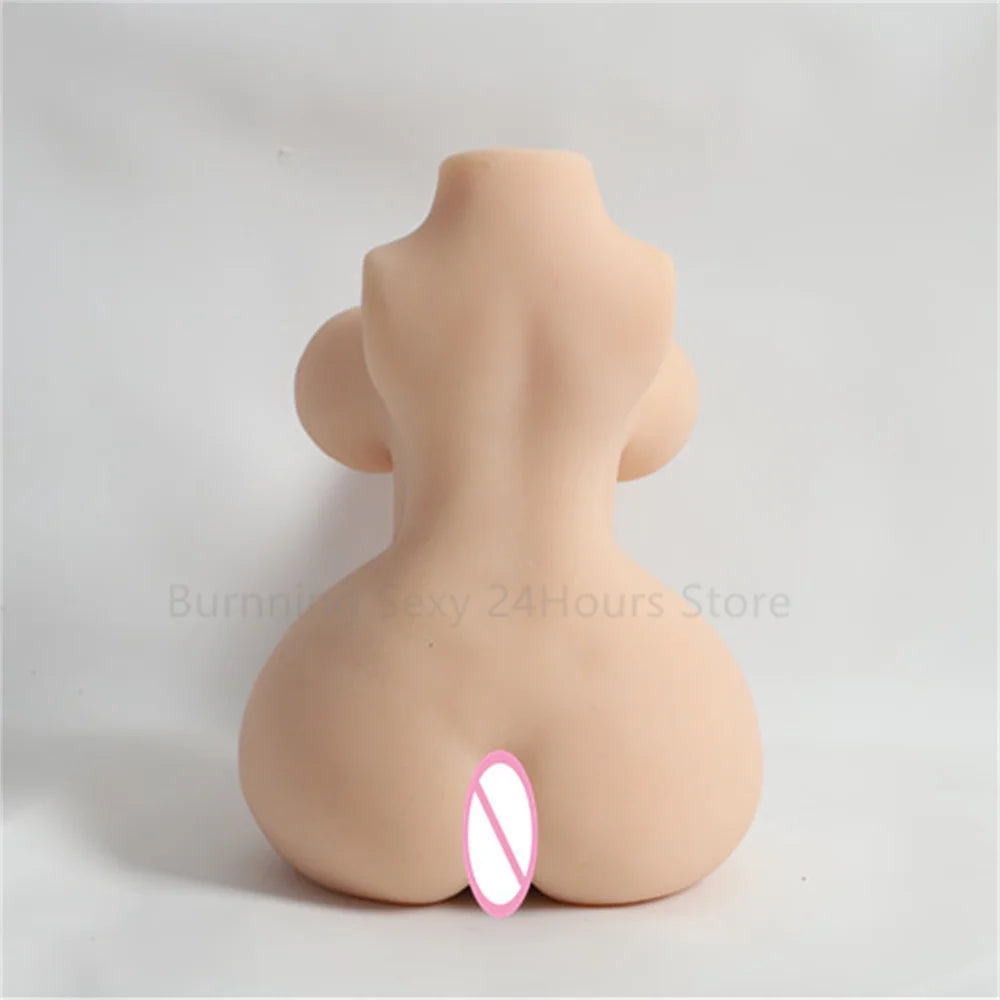 3D Realistic Shemale Body Sex Doll Male Torso 14cm Dildo Soft Penis Female Vagina Masturbator Anal Sex Toys for Women Men Adults