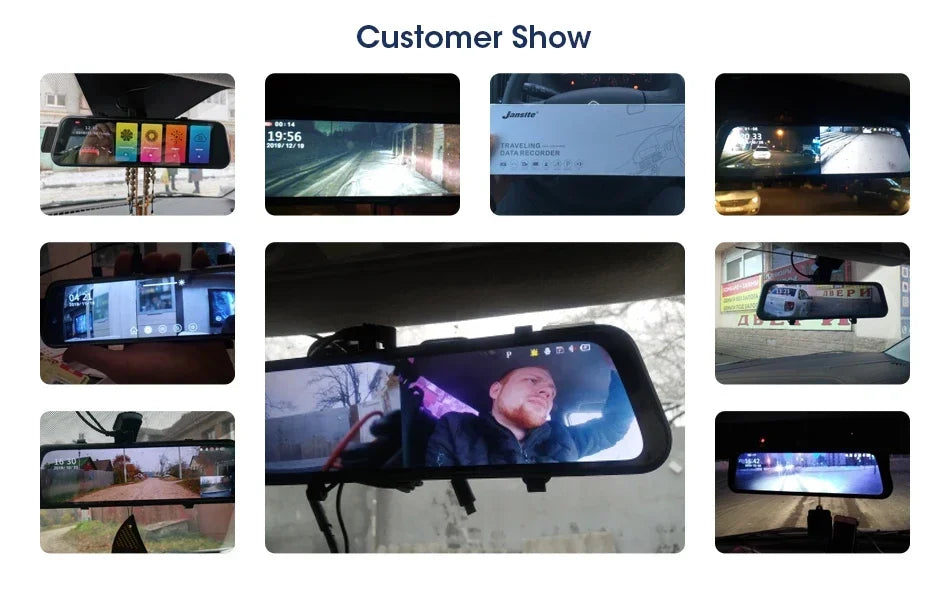 Jansite 10.26" 4K DVR Wireless CarPlay & Android Auto Dash Cam GPS Navigation 24h Park Monitor Night Vision Rear View Mirror