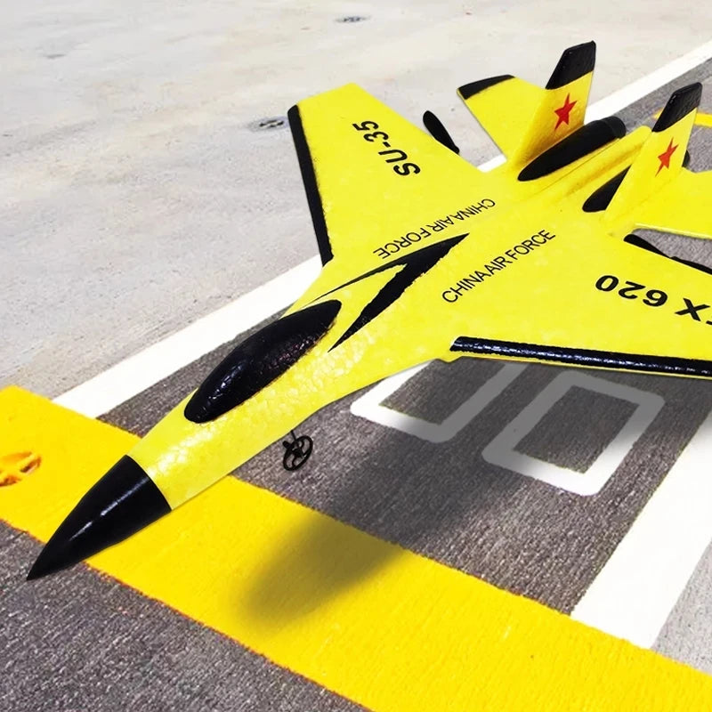 SU35 RC Plane FX620 FX820 2.4G Remote Control Flying Model Glider Airplane With LED Lights Aircraft Foam Toys For Children Gifts