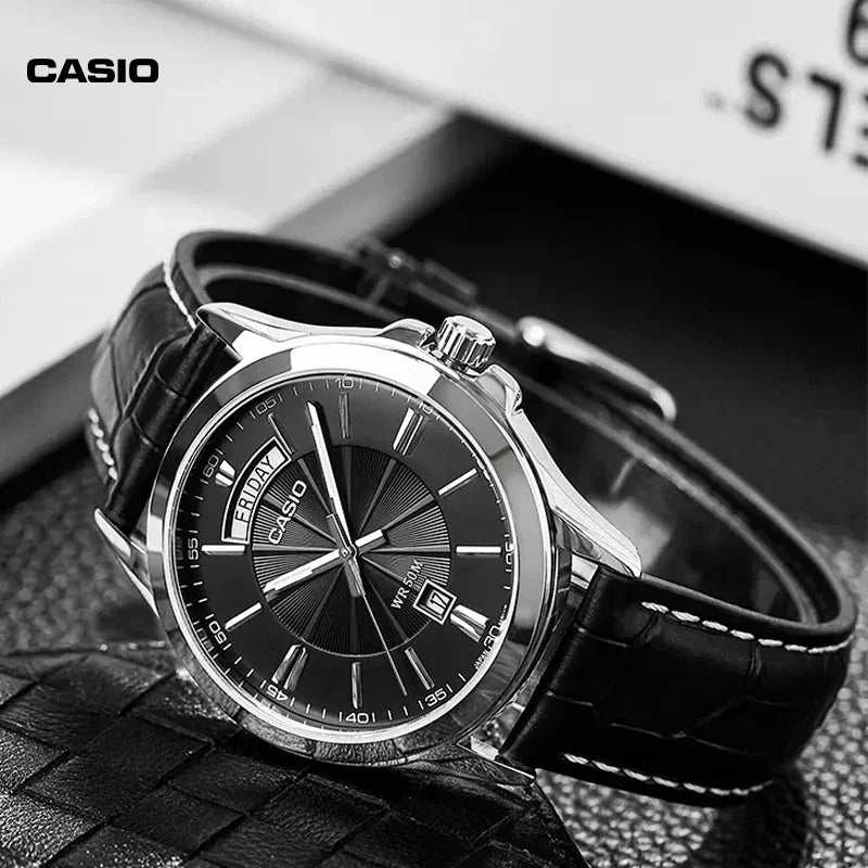 Casio MTP-1381 Waterproof Men Luxury Business Watch Classic Steel Belt Retro Belt Quartz Waterproof Multi-function Date Week