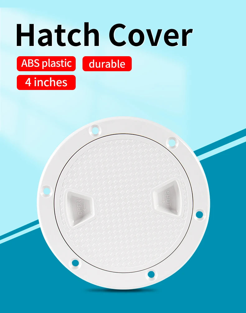 ABS Round Deck Inspection Access Hatch Cover Plastic White Black Boat Screw Out Deck Inspection Plate For Yacht Marine 4inch
