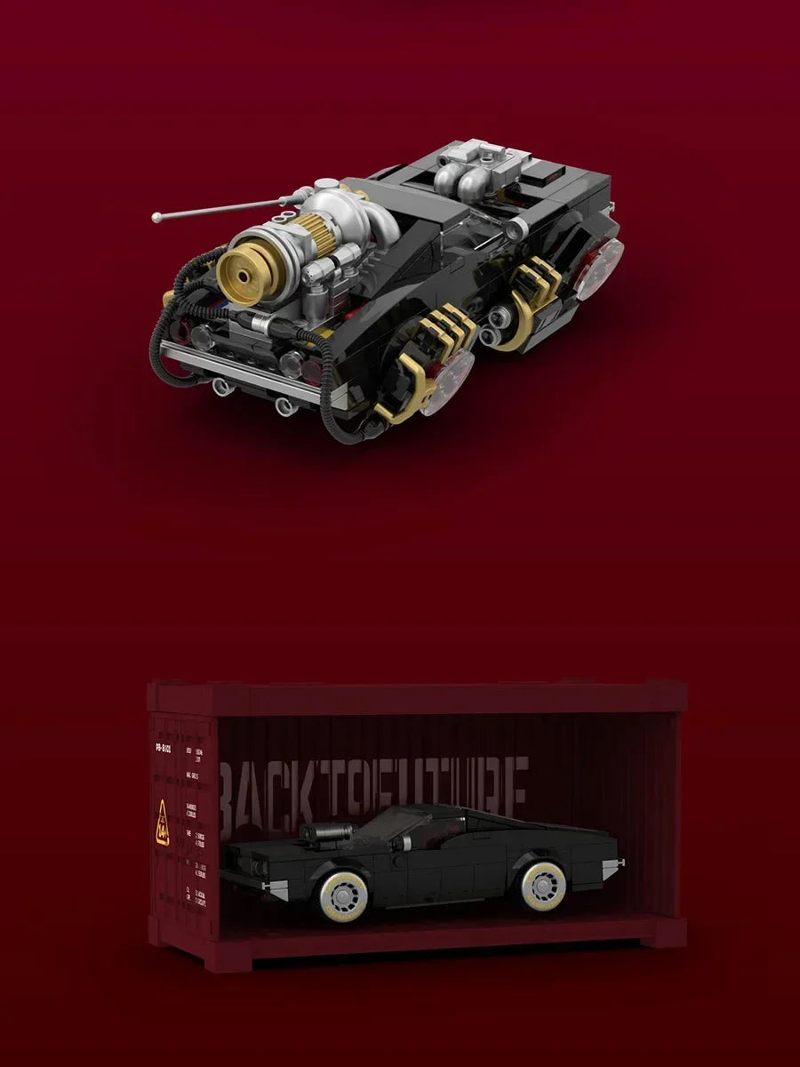 Container Sports Car Back To The Future Series 2 Change Puzzle Building Block Toy Tabletop Decoration Gift With Box