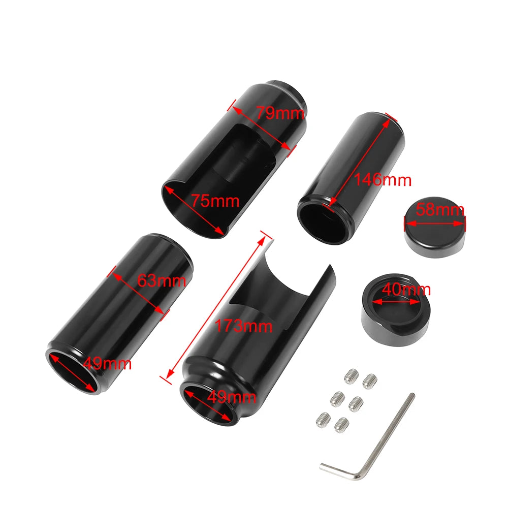 Black/ Chrome Motorcycle Front Upper Lower Fork Cover Tube Cap Set Aluminum For Harley Softail FXBR/S Breakout 107 114 2018-2022