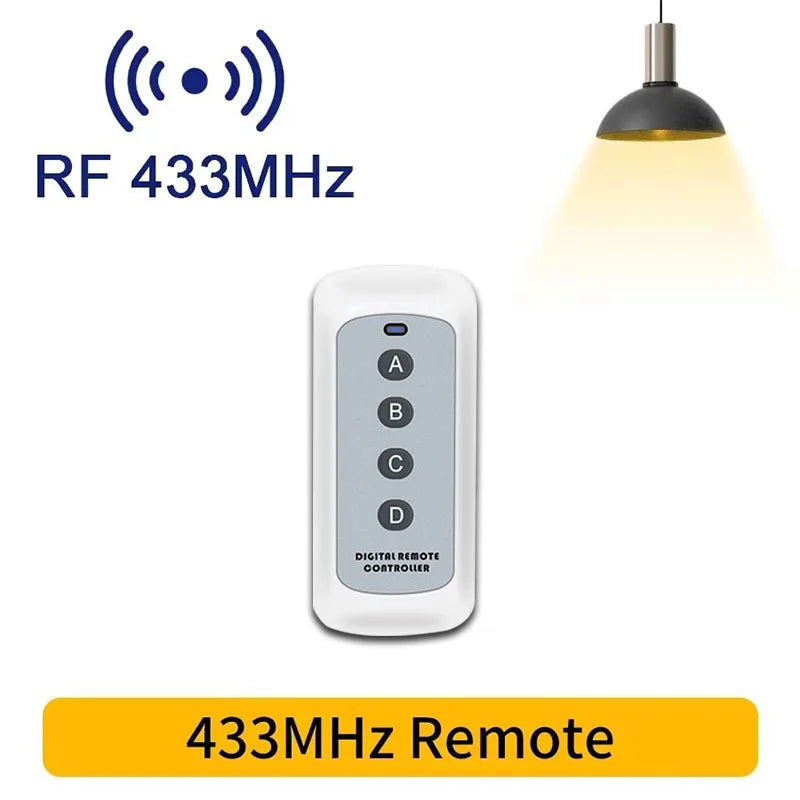 Smart Wireless Switch 433Mhz 16A 4Key RF Switch Module Remote Control AC 100V-240V Mini Relay Receiver Light Fan Garage Door