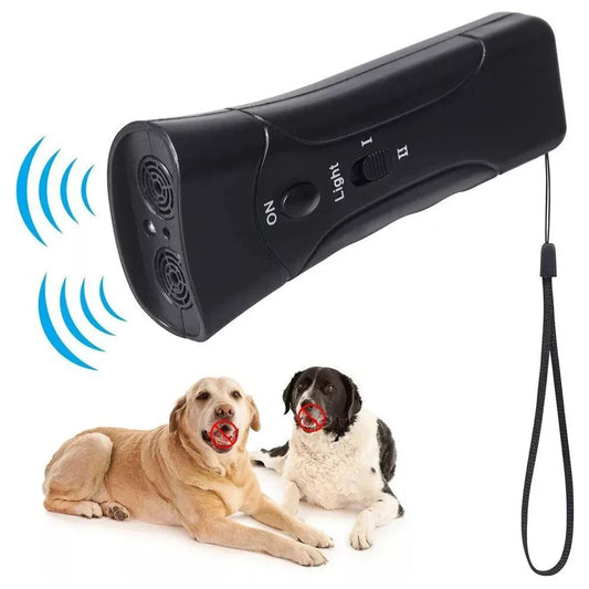 2 in 1 Ultrasonic Dog Repeller USB Rechargeable Dog Drive Device Portable Dog Trainer Anti Barking Device with LED Indicator