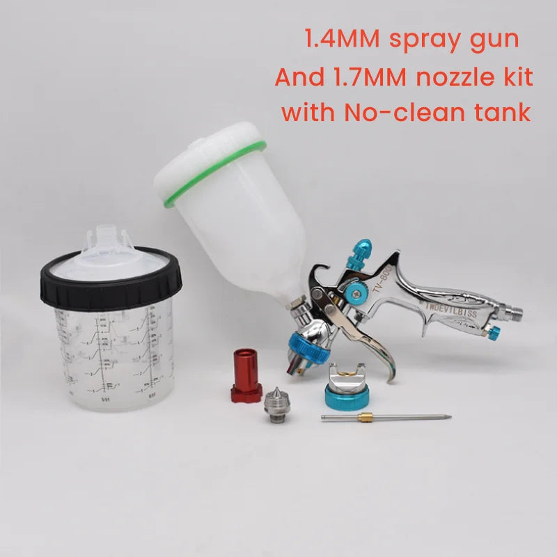 TV-800 high-quality classic spray paint gun HVLP with 1.7 2.0 nozzle, equipped with no cleaning cup