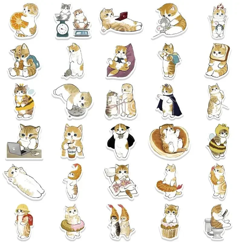 Funny Cute Cat MEME Animals Stickers Kawaii Cats Decals Scrapbooking Notebook Luggage Laptop Skateboard Sticker Toy