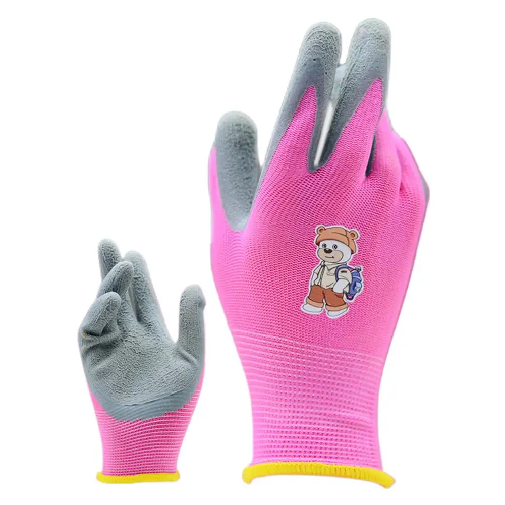 Gardening Gloves Kids Durable Waterproof Garden Work Gloves Non-Slip Children Safety Yard Work Gloves Portable Garden Supplies