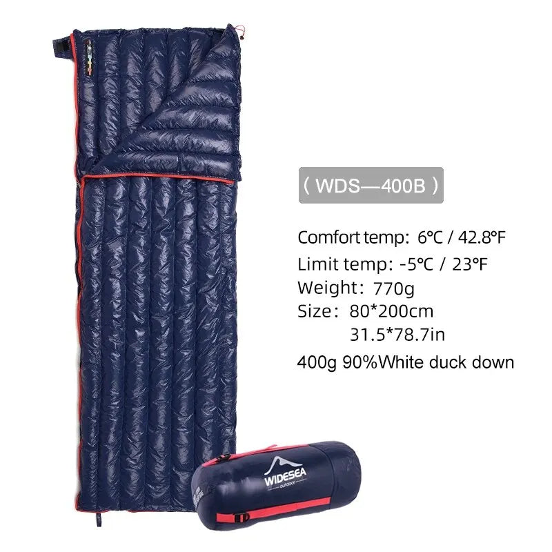 Widesea Camping Ultralight Sleeping Bag Down Waterproof Lazy Bag Portable Storage Compression Slumber Bag Travel Sundries Bag