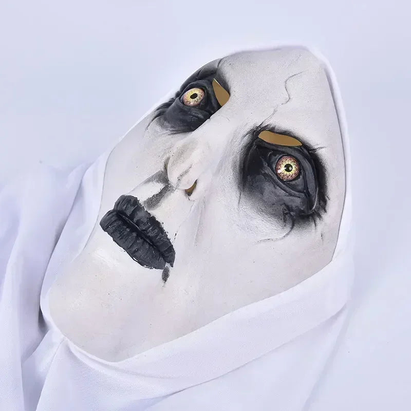 2024 New Nun Mask Halloween Makeup Nun Mask Tricked Ghost Face Scary Scary Latex Headgear Halloween Props Horror Masks