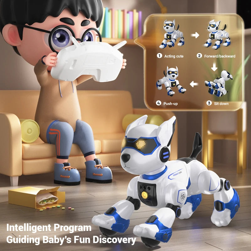 Brand New JJRC R27 Remote Control Robot Dog Voice Control Intelligent Talking Walking And Dancing Light Play Cute Children Gifts