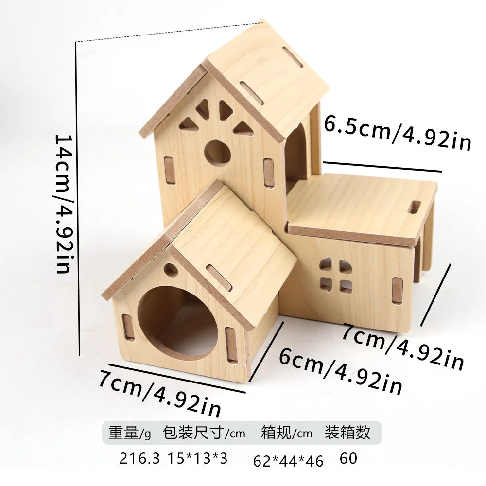 Hamster Squirrel Solid Wood Avoidance House Hedgehog Wooden House Golden Bear Nest Dutch Pig Dormitory Rutin Chicken Large House