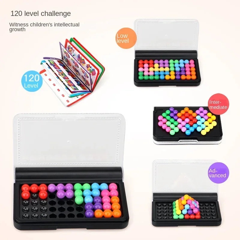 3D Bead Puzzle Training Logic Intelligence Board Game Classic Pyramid Pearls Kids Toys Gifts Concentration Challenge IQ Gifts