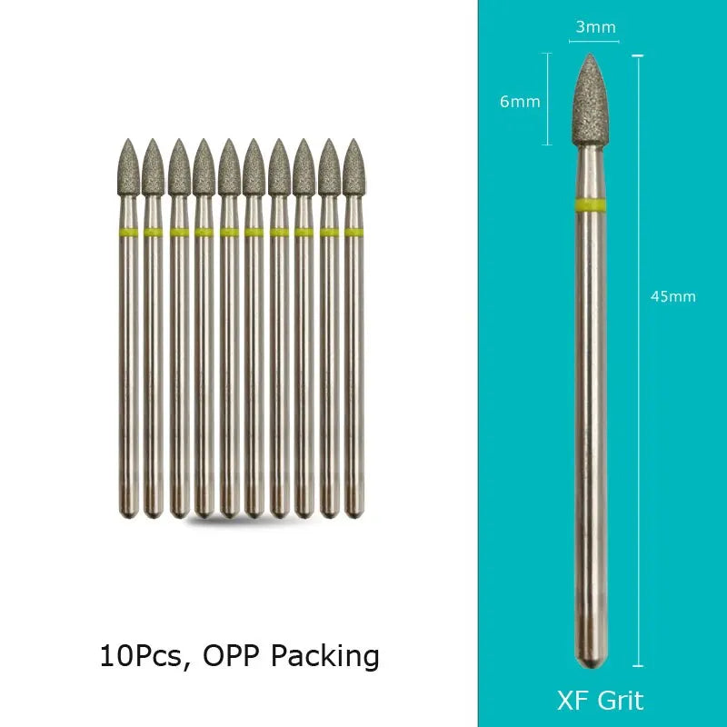 HYTOOS Cone Diamond Cuticle Bit Manicure Drills Nails Accessories Tools