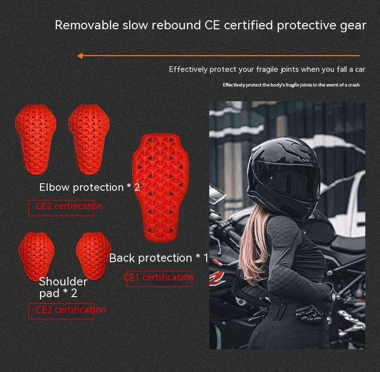 Women Motorcycle Jacket CE Approved Motorcycle Body Armor Summer Downhill Motorbike Protection Moto Racing Jacket Clothing