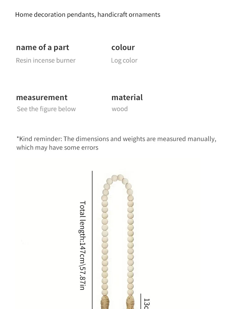 Decorative Bead Twine Tassel Strand, Log Colour Boho Decorative Wall Decor, Home Decor Craft Ornament, Gothic Style, for Prayer