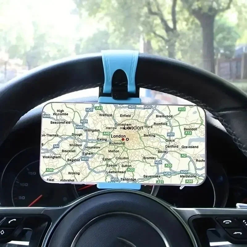 Universal Car Steering Wheel Phone Holder Hook Mount Navigation Mobile Phone Bracket Support in Car for iPhone Xiaomi Samsung