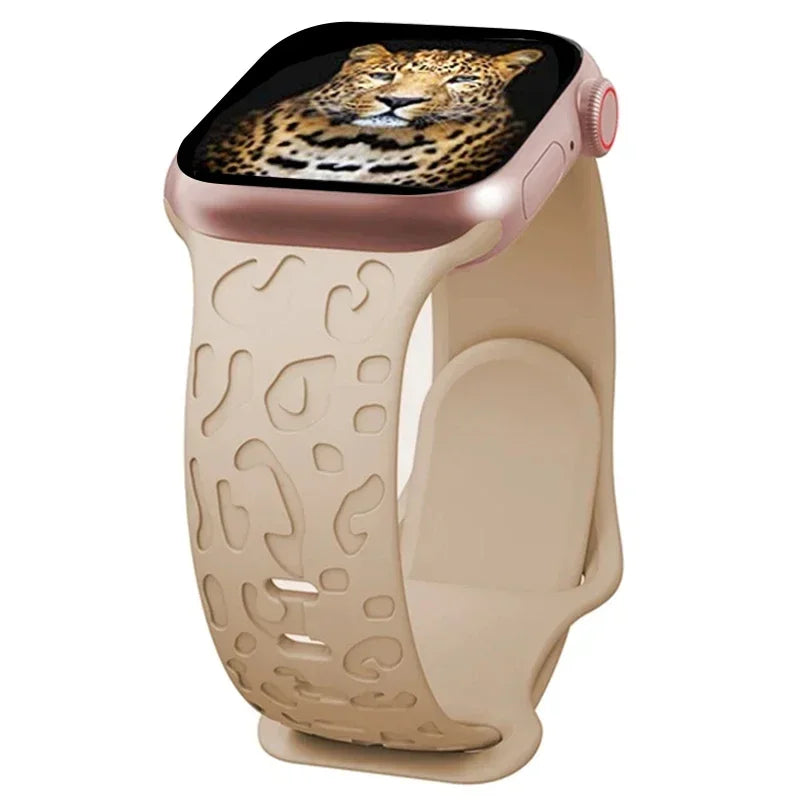 Engraved Silicone strap For Apple Watch Band 42mm 44mm 45mm 41mm 49mm 40mm bracelet correa iwatch Series 8 9 SE 7 6 5 4 3 Ultra