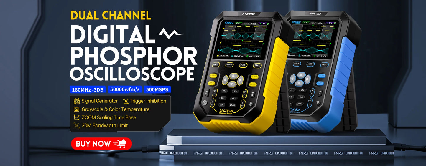 FNIRSI-1014D Dual Channel Desktop Digital Oscilloscope 100MHz* 2 Analog Bandwidth 1GSa/s Sampling Rate 10Mhz  Signal Generator