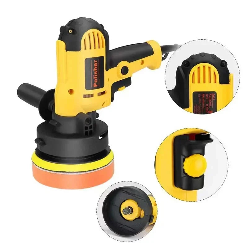 Electric Car Polisher Waxing Machine Automotive Scratch Repair Small Flat Polishing Tool with EU Plug for Auto Detailing