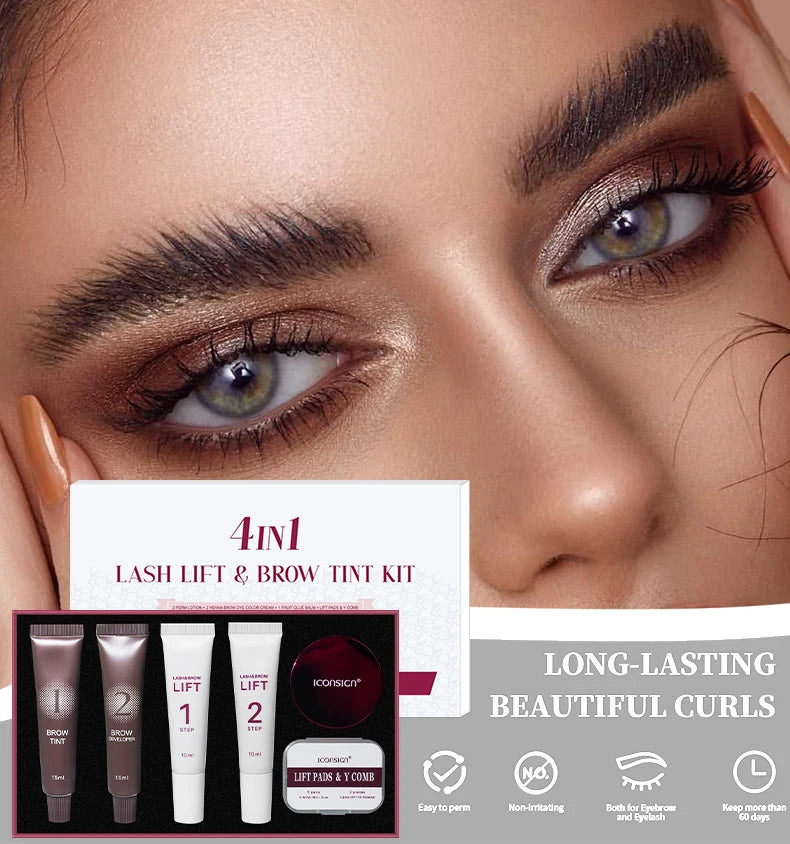 Lash Fast Lift And Tint Kit Pro Eyelash Perm Kit Lash Glue Remover Cream 3in1 Lashes Tint Brow Lashes Tint Eyebrow Dye Tint Kit