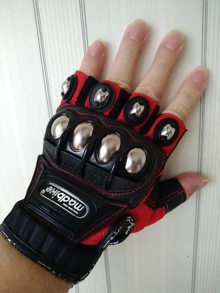 Tactical Gloves Steel Safety Outdoor Cycling Equipment Brass Knuckle Motorcycle Powersports Racing Bicycle Self Defence For Man