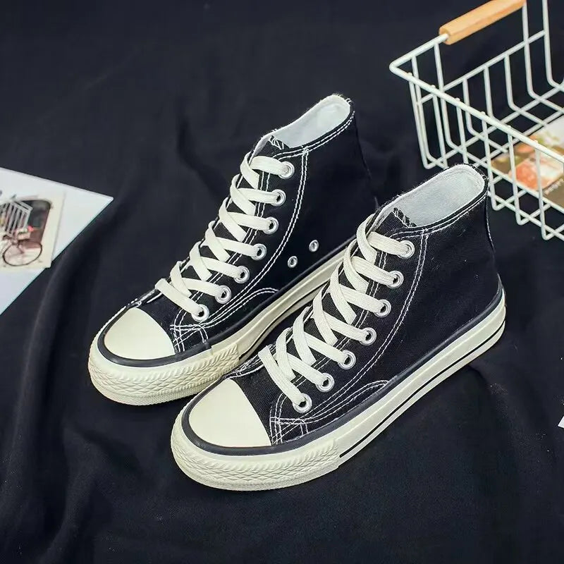 Canvas Shoes Men's Trendy Shoes Men's Casual Parent-child Men's Shoes Students Korean Style Lace-up Low-cut Sneakers