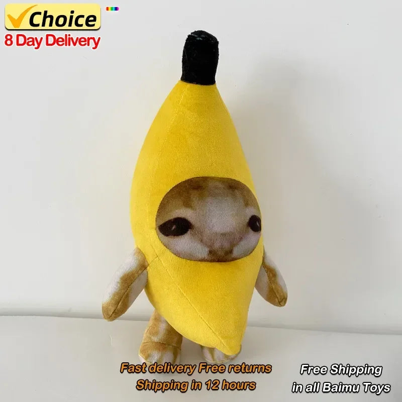 18cm 10cm Banana Cat Doll Pendant Keychain Crying Happy Banana Cat
