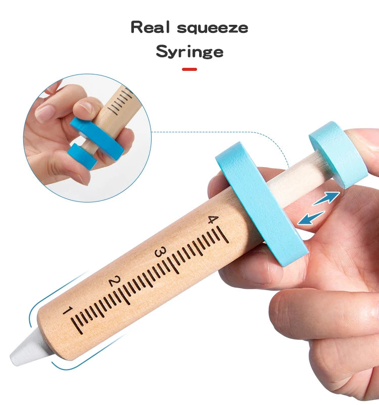 Children's wooden makeshift home simulation medicine box doctor set nurse boy girl baby role-playing toy