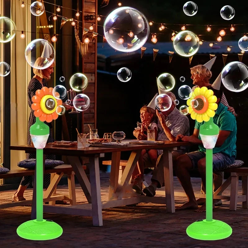 Sunflower Bubble Machine Toy Fully Automatic Lighting Music Back Garden Summer Outdoor Large Party Wedding Gift