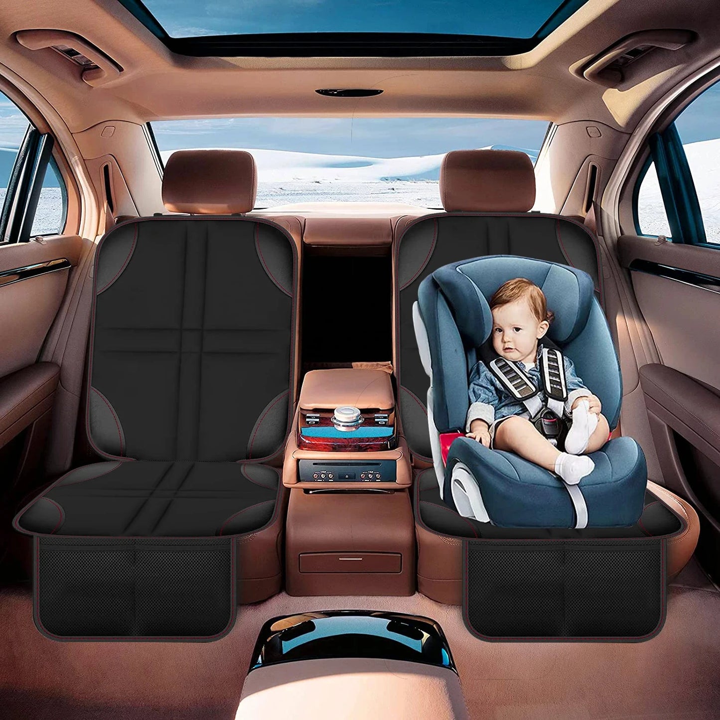 Car Seat Cover Oxford PU Leather Car Seat Protector Mats Child Baby Pads Seat Protective Mat For Baby Kids Protection Cushion