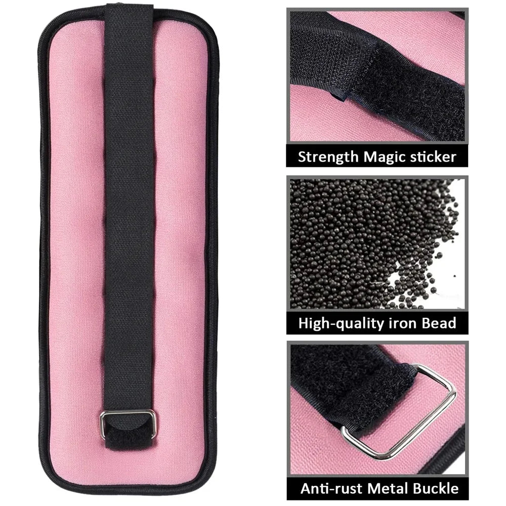 1Pair Adjustable Ankle & Wrist Weights (0.5kg/1kg) - Neoprene Leg Arm Straps for Running, Yoga - Strength Training for Women Men