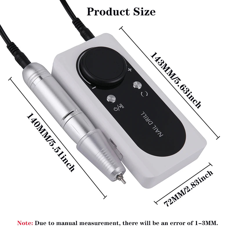 45000RPM Rechargeable Electric Nail Drill Machine With USB Connector Nail Polish Remover Drill Set Manicure Sander Low Noise