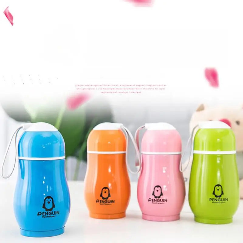 300ml Mini Penguin Thermos Cup Cute Insulation Portable Thermoses Stainless Steel Vacuum Flask Travel Drink Tools