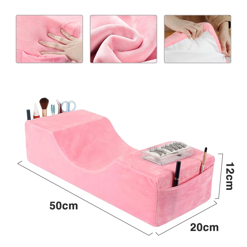 Lash Pillow Neck Support Eyelash Soft Pillow Grafting Eyelashes Memory Foam Eyelash Extension Pillow With Pocket