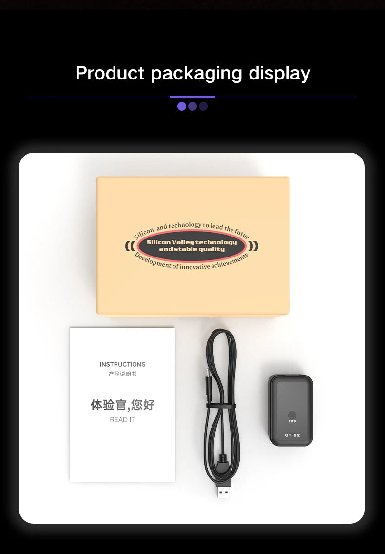 GF22 Mini Car Tracker Real Time Magnetic GPSDevice Anti-Loss Location Tractor Precise SlMMessage Positioner SOS Alarm Device