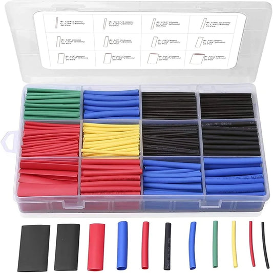 127-750pcs Heat-shrink Tubing Thermoresistant Tube Heat Shrink Wrapping Kit Electrical Connection Wire Cable Insulation Sleeving