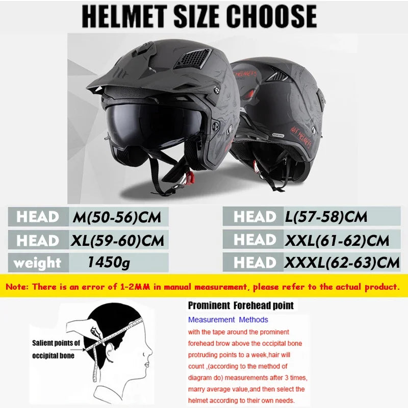 Spanish MT Streetfight Motorcycle Helmet Retro Street Fighter Combination  Four Seasons Detachable Full Face