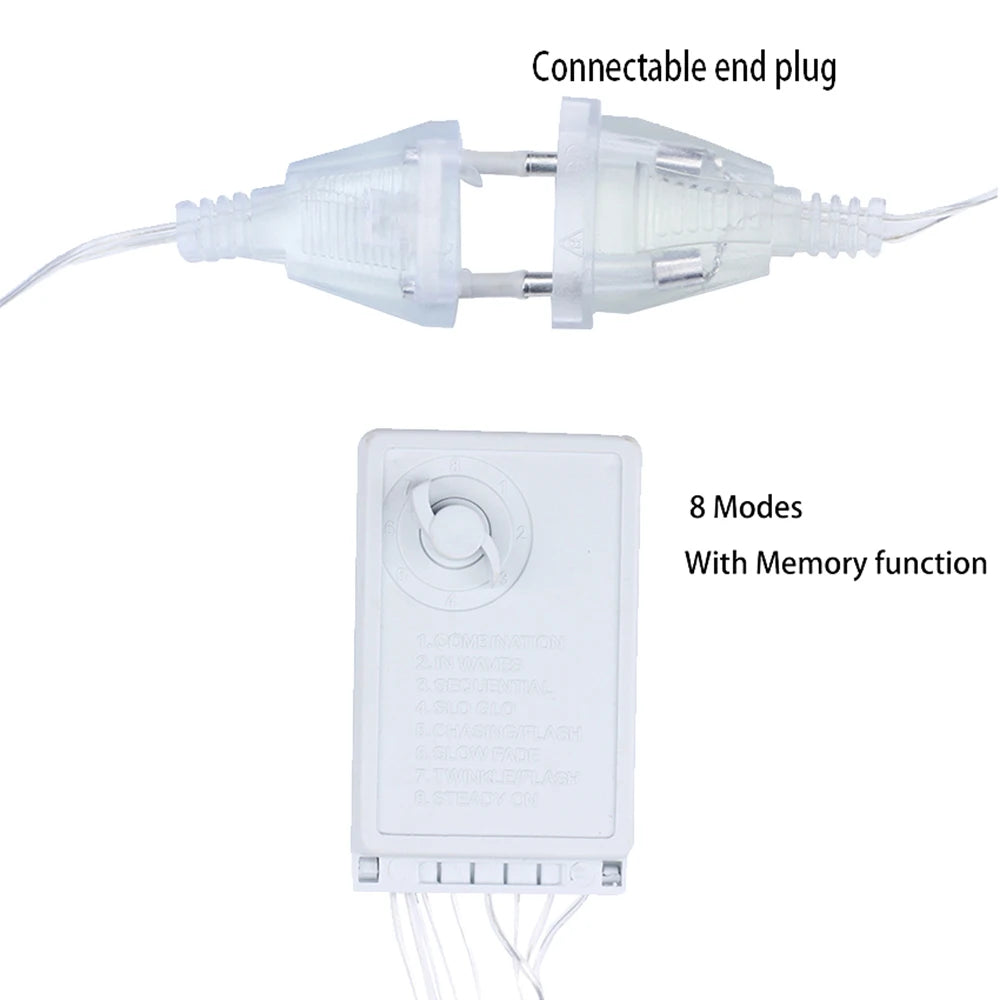 3.5M 138LEDs Star Curstain LED Fairy String Light Christmas Lights Decor For Home Bedroom Window Birthday Party Holiday Lighting