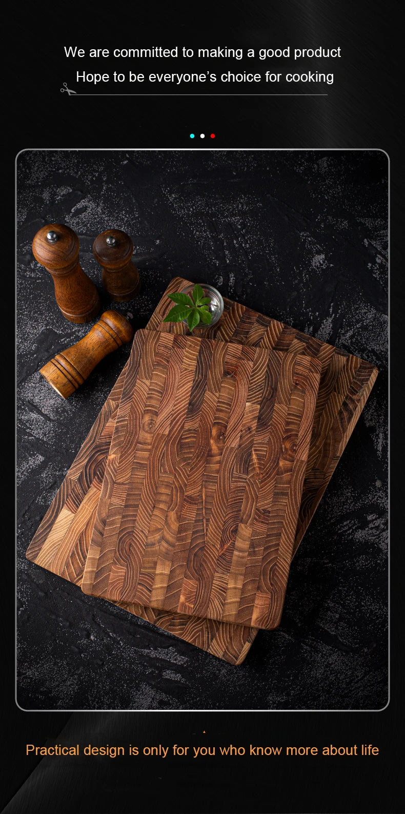 Large Size,High Quality Teak Wood Cutting Board:16.5*11.8 Inch/13.3*9.5 Inch,1 Inch Thick，Suitable For Christmas，Halloween