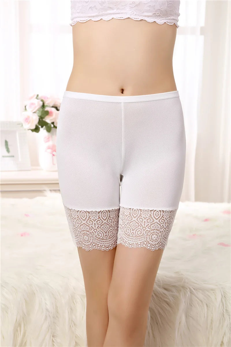 Plus Size Safety Shorts Women Summer Seamless Sexy Lace Anti Chafing Underskirt Boxers Female High Waist Underwear Panties 110KG