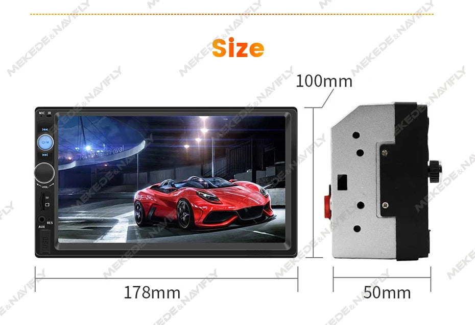 7 Inch HD Touch Screen Intelligent System Car Multimedia MP5 Player For Universal Support Back-up Camera SWC Mirror Link AUX-In