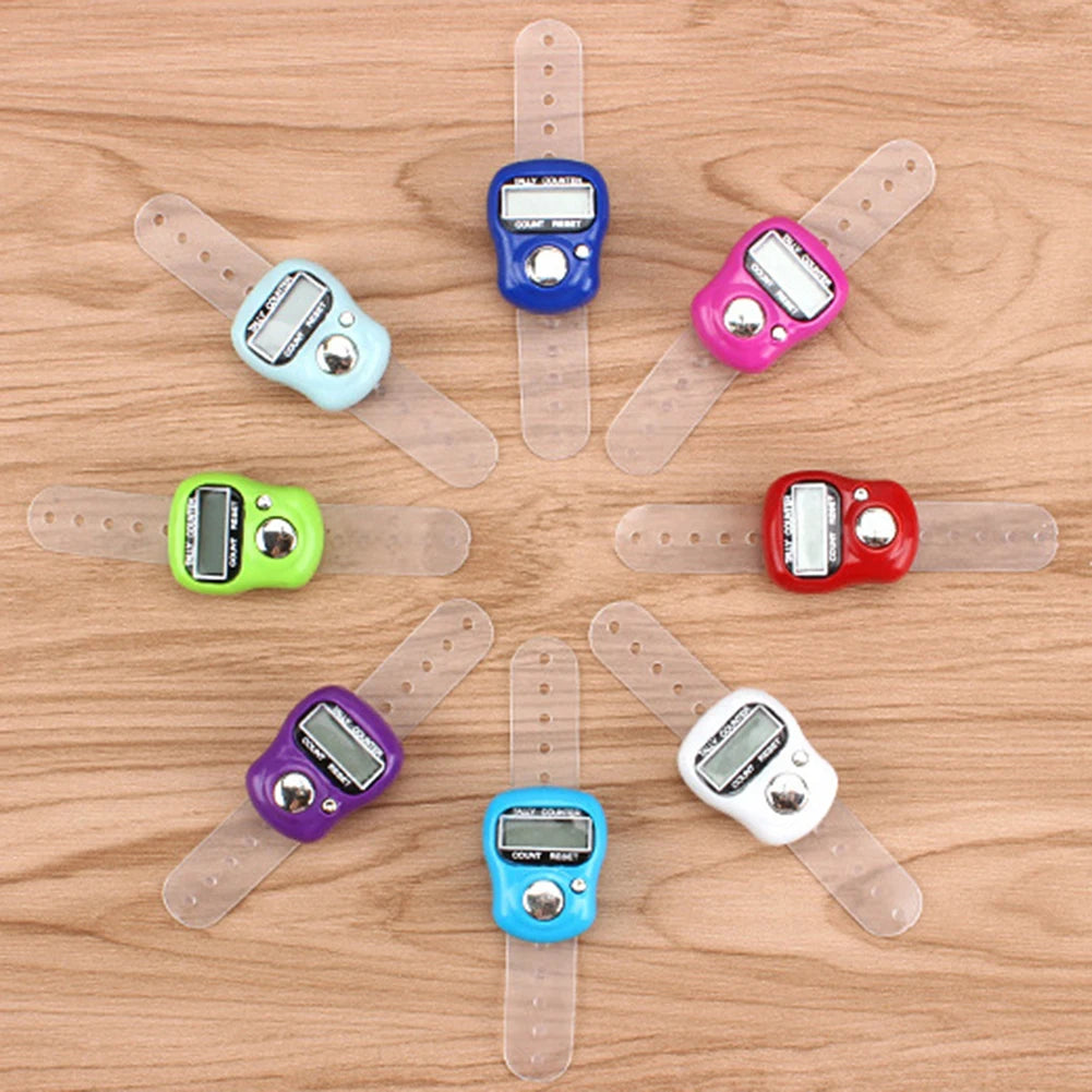 1-20Pcs Electronic Finger Counter Ring 5 Digital LED Electronic Handheld Tally Counter Clicker Counter Ring Color Random