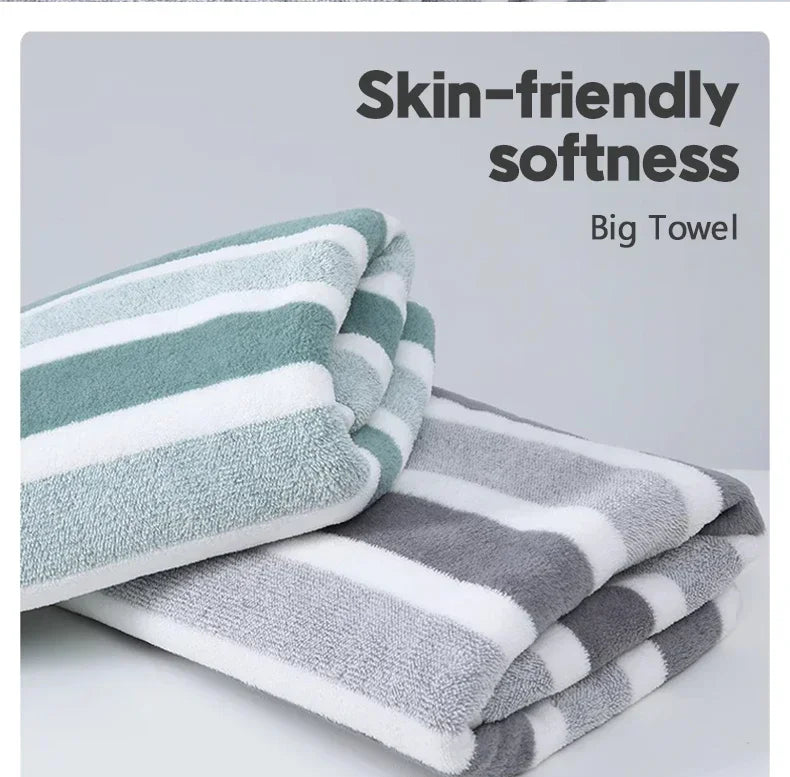 Quick-Drying Striped Towel Set For Soft And Absorbent Bathroom Experience Bath Towel Or Hand Towel