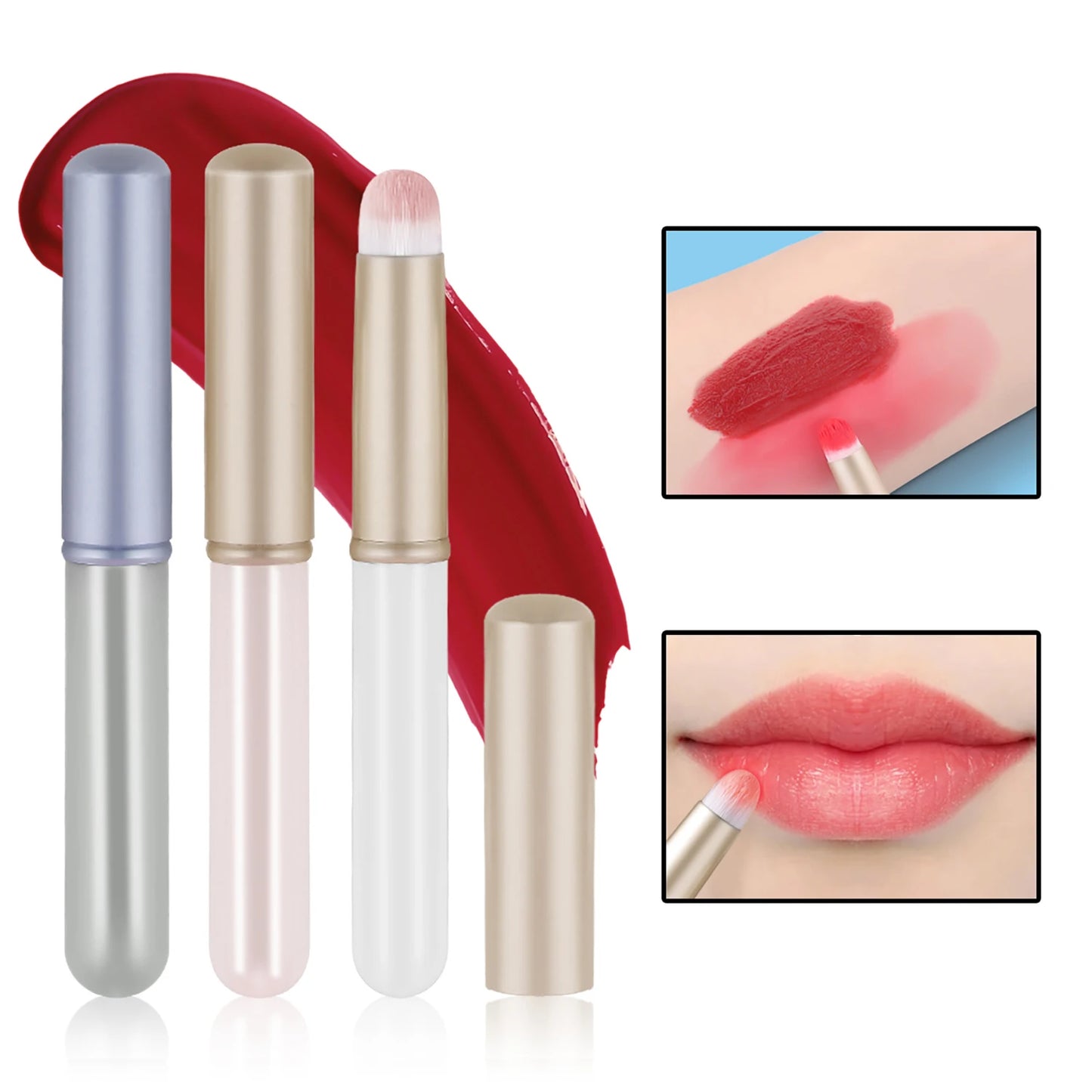 lip brush,1pcs Plastic Neutral Portable Multifunctional Cosmetic Brushes For Making Up Supply