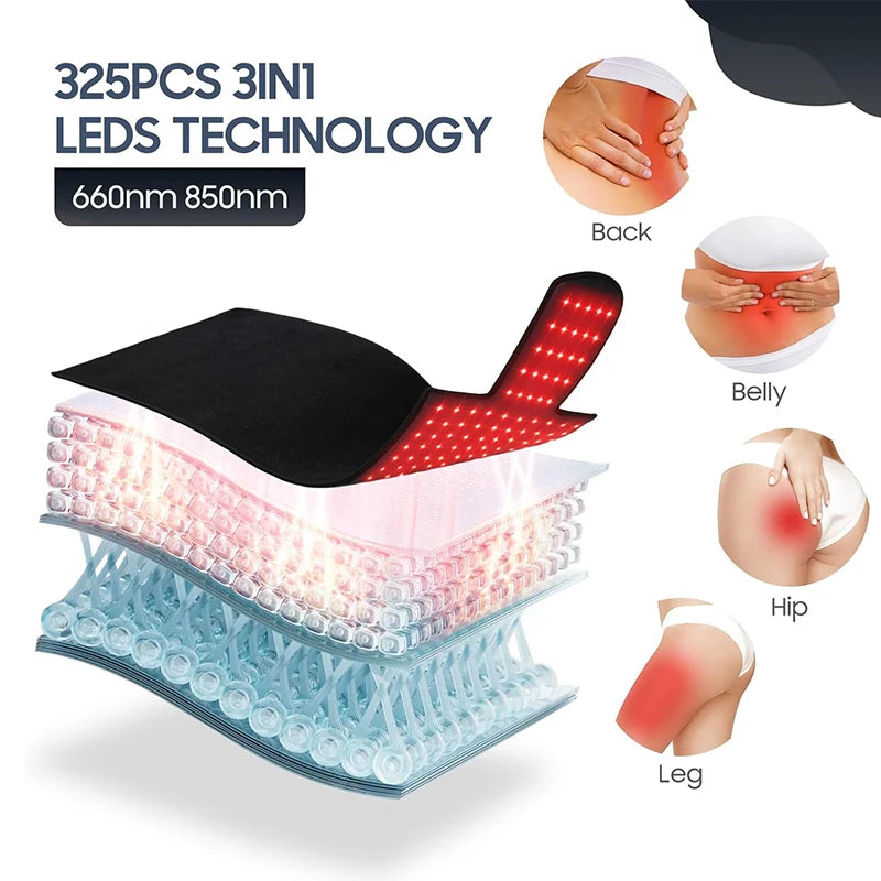 Red Infrared Light Therapy Pad skincare 325PCS 3 in1 LEDs far infrared Waist Back Shoulder Muscle Pain Yoga mat Relief Relax
