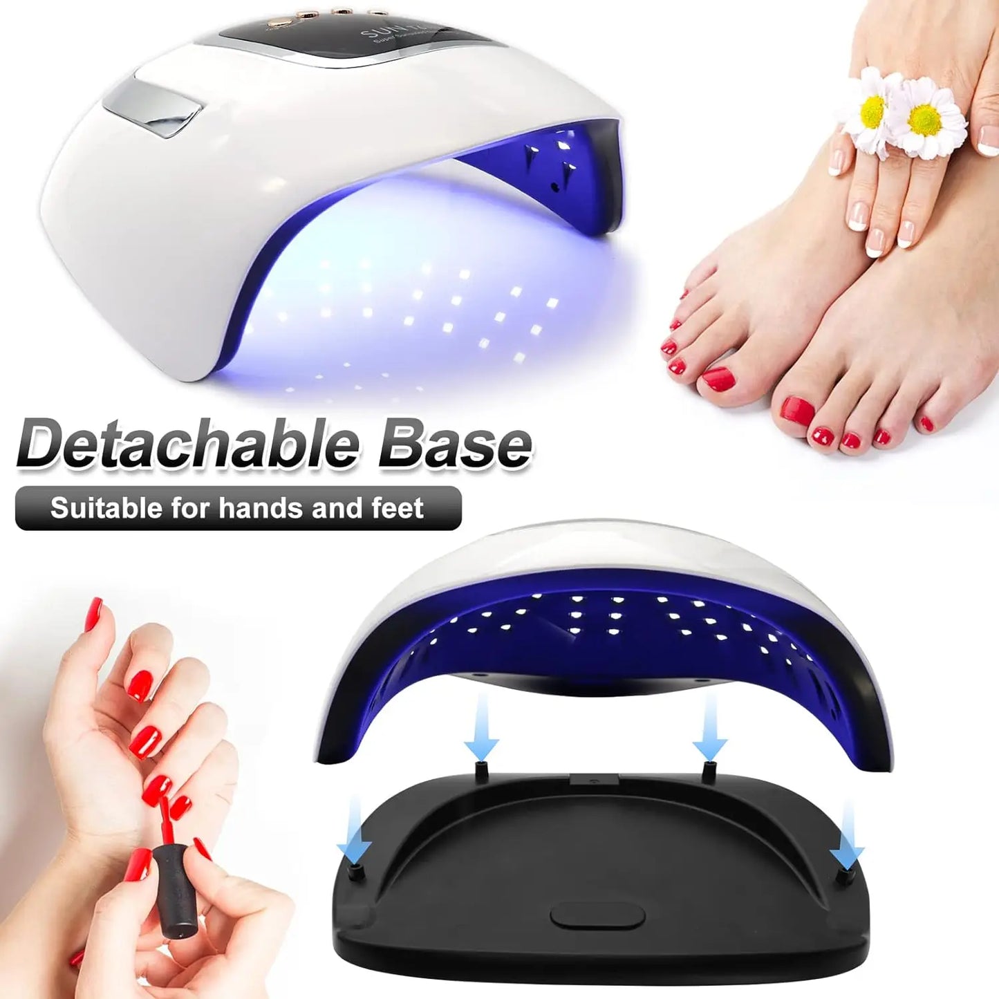 220W UV Nail Lamp for Nails Fast Curing Dryer Light with 4 Timer LED Lamp Gel Polish Professional Art Tools Automatic Sensor